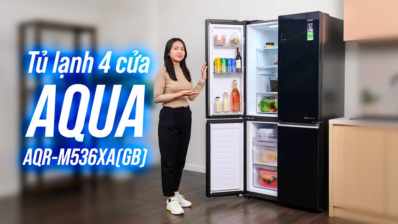 maxresdefault-1 Tủ lạnh Aqua Inverter 550 lít Side By Side QR-S612XA(WCB)